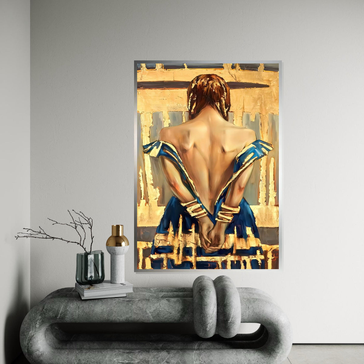 Elegant Woman Canvas, Back Portrait Wall Art, Abstract Woman Poster, Wall Art Canvas Design, Ready To Hang Decoration