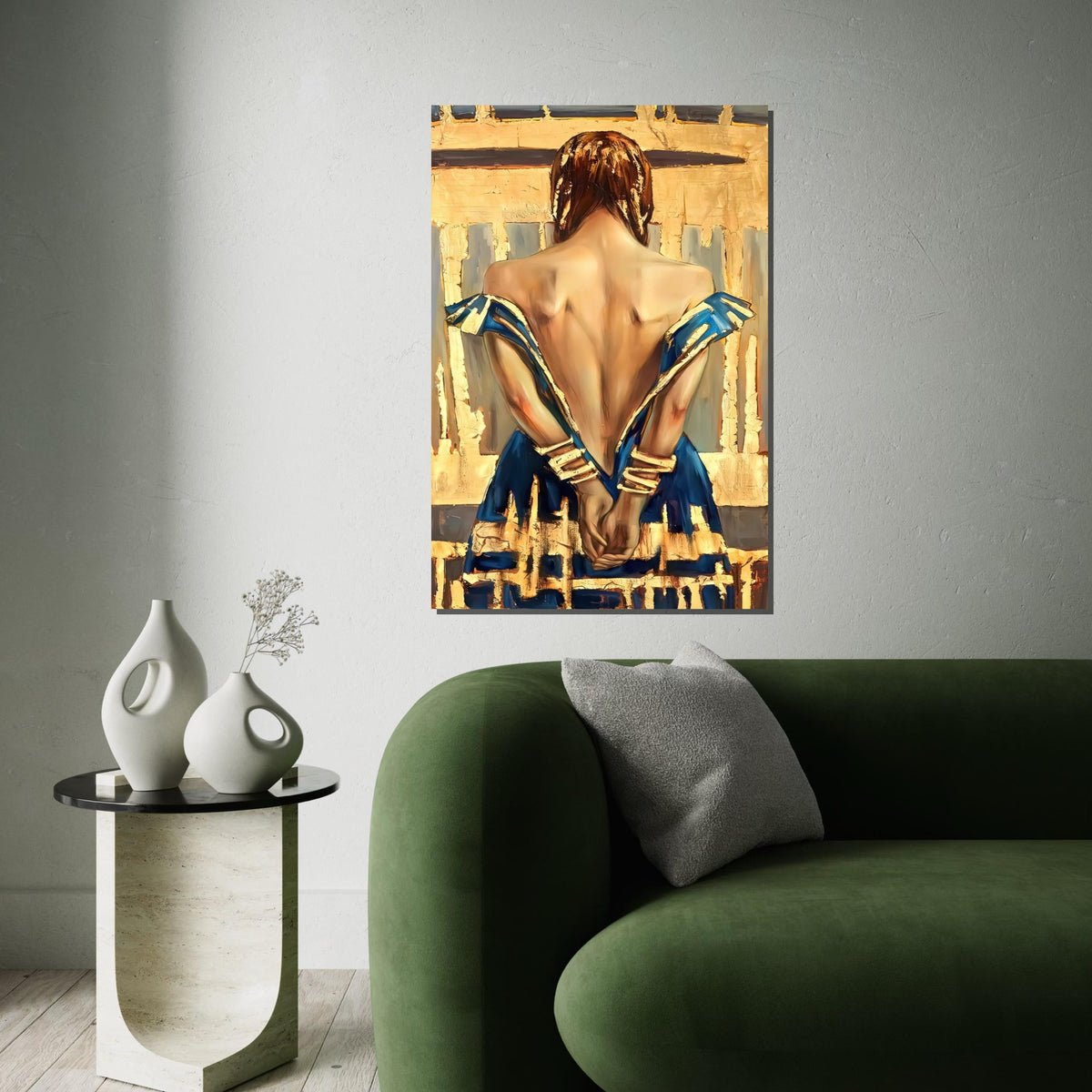 Elegant Woman Canvas, Back Portrait Wall Art, Abstract Woman Poster, Wall Art Canvas Design, Ready To Hang Decoration