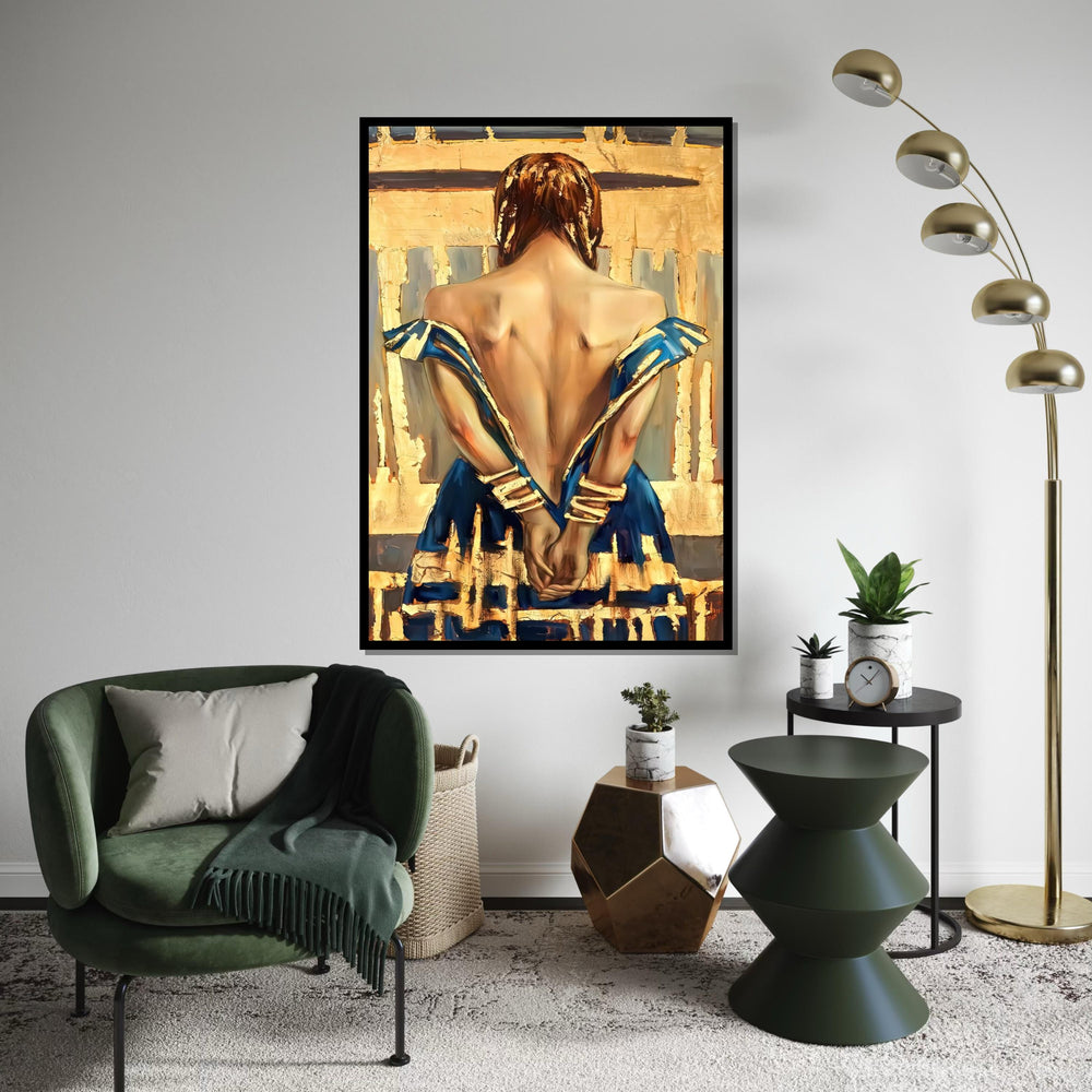 Elegant Woman Canvas, Back Portrait Wall Art, Abstract Woman Poster, Wall Art Canvas Design, Ready To Hang Decoration