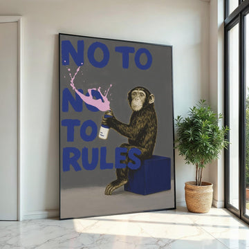 Rebel Monkey Canvas, Spray Paint Art, No Rules Poster, Animal Wall Art, Graffiti Style Canvas, Wall Art Design, Ready to Hang