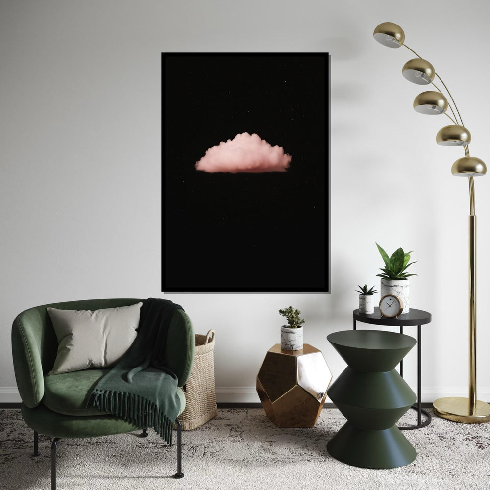 Dreamy Pink Cloud, Night Sky Canvas, Ethereal Cloud Art, Wall Art Canvas Design, Ready to Hang Home Décor