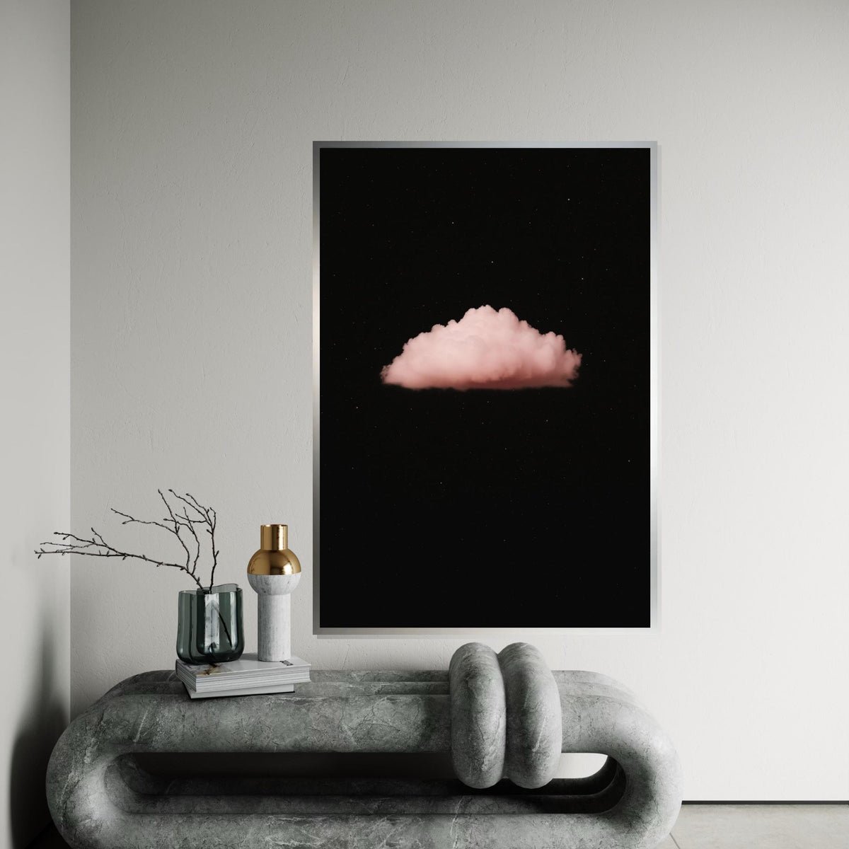 Dreamy Pink Cloud, Night Sky Canvas, Ethereal Cloud Art, Wall Art Canvas Design, Ready to Hang Home Décor