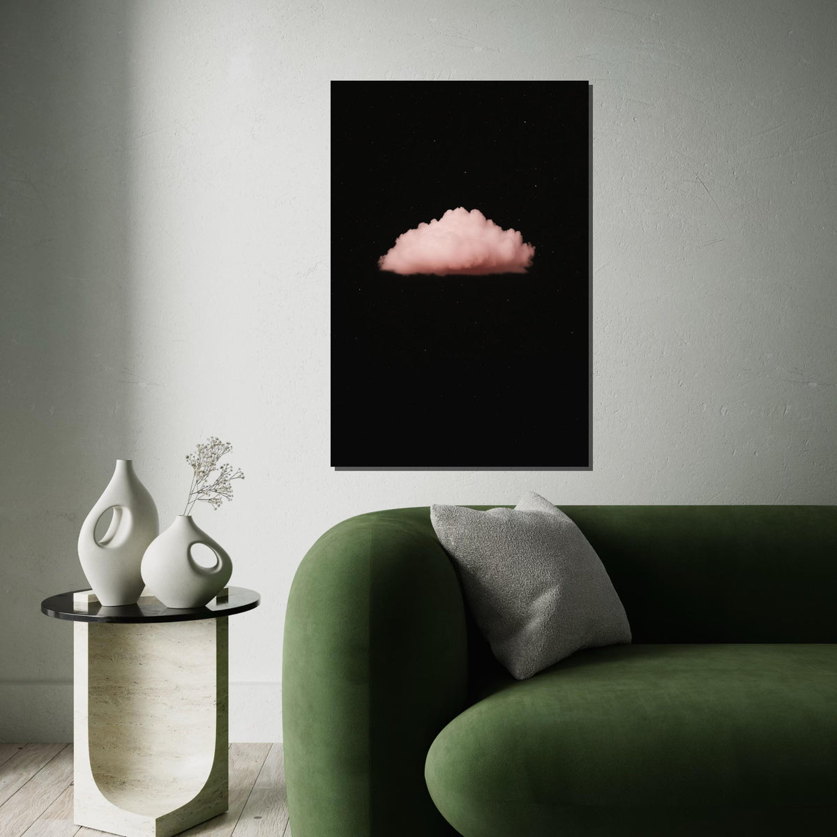 Dreamy Pink Cloud, Night Sky Canvas, Ethereal Cloud Art, Wall Art Canvas Design, Ready to Hang Home Décor