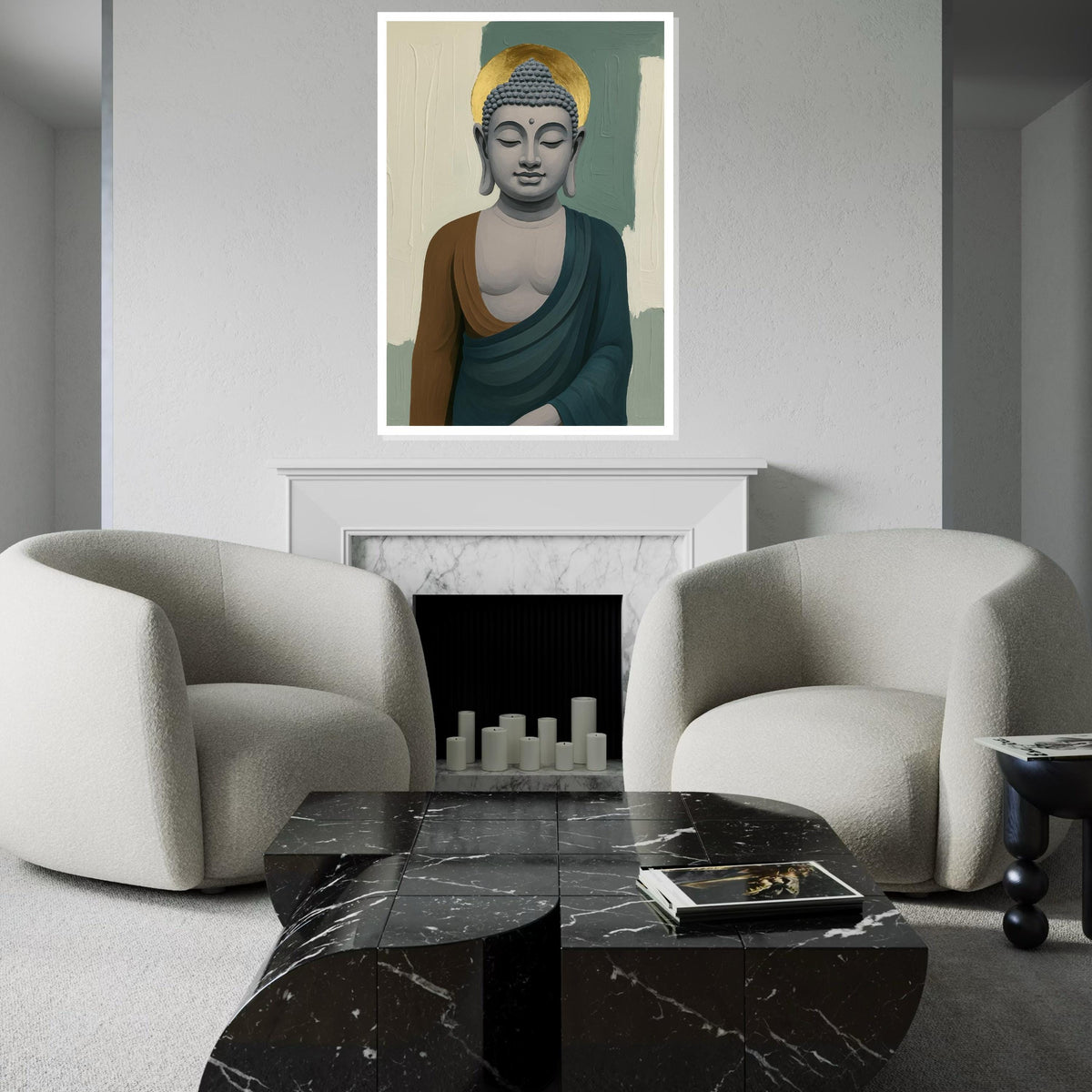 Buddha Canvas Wall Art, Peaceful Buddha Painting, Spiritual Decor, Calm Serenity, Wall Art Canvas Design, Ready To Hang Decoration