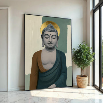 Buddha Canvas Wall Art, Peaceful Buddha Painting, Spiritual Decor, Calm Serenity, Wall Art Canvas Design, Ready To Hang Decoration