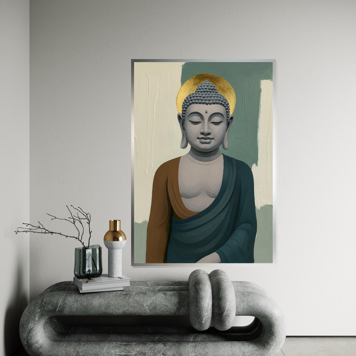 Buddha Canvas Wall Art, Peaceful Buddha Painting, Spiritual Decor, Calm Serenity, Wall Art Canvas Design, Ready To Hang Decoration