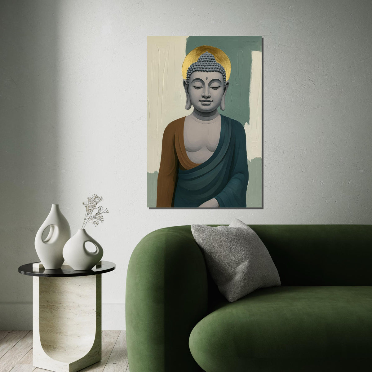 Buddha Canvas Wall Art, Peaceful Buddha Painting, Spiritual Decor, Calm Serenity, Wall Art Canvas Design, Ready To Hang Decoration