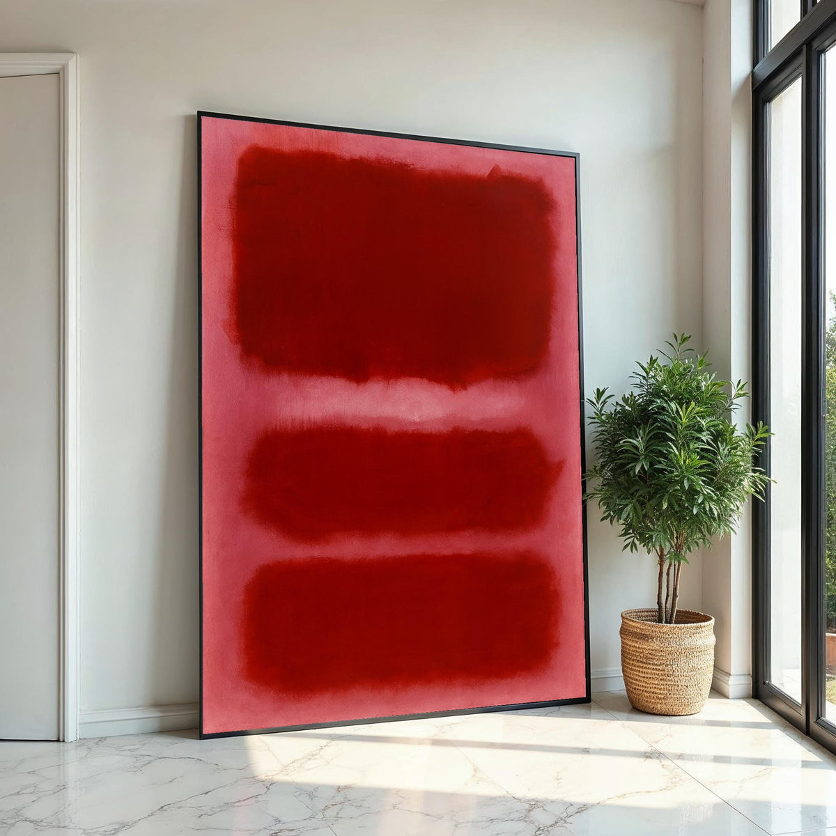 Mark Rothko Canvas, Red Abstract Wall Art, Mark Rothko Style Print,Affiche Art,Expressionist Canvas Painting,Ready To Hang Decor,Print Art