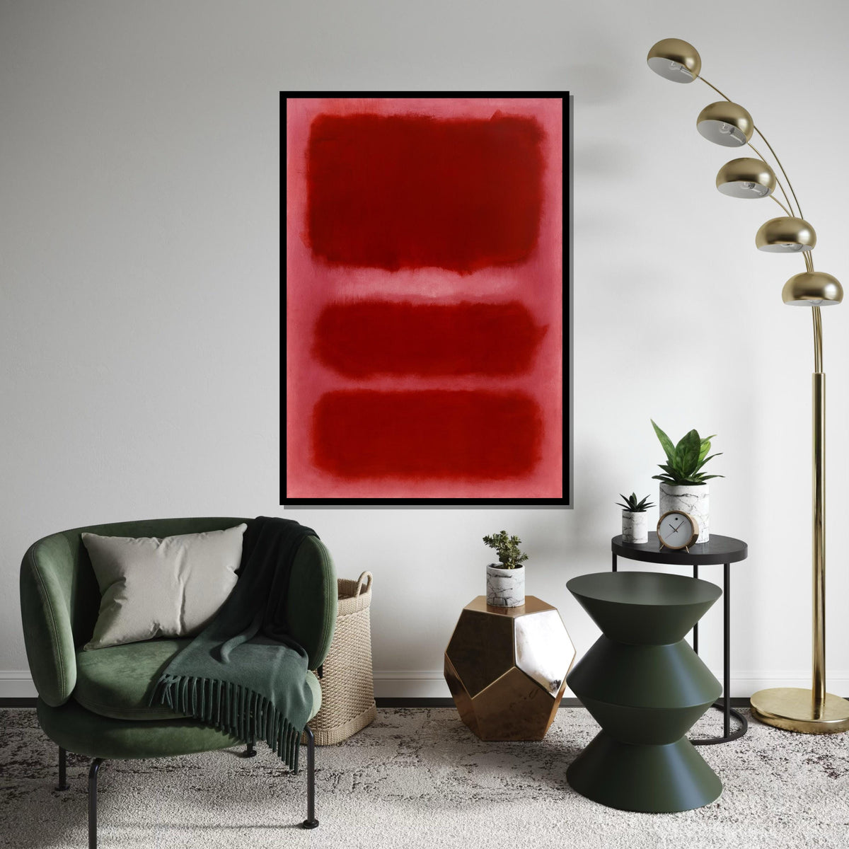 Mark Rothko Canvas, Red Abstract Wall Art, Mark Rothko Style Print,Affiche Art,Expressionist Canvas Painting,Ready To Hang Decor,Print Art