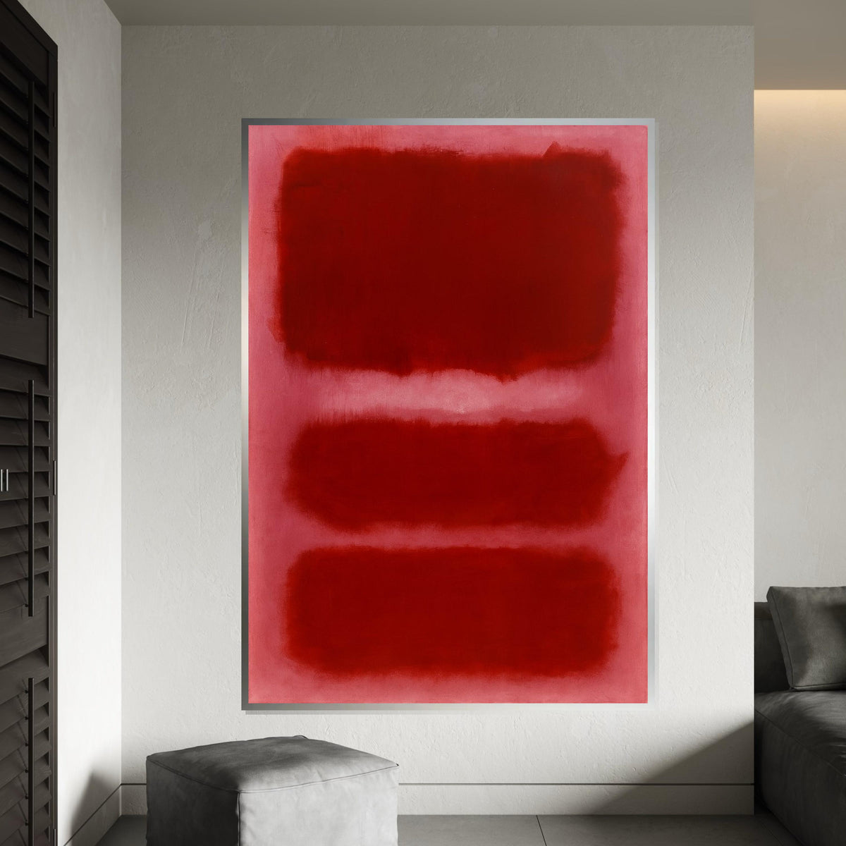 Mark Rothko Canvas, Red Abstract Wall Art, Mark Rothko Style Print,Affiche Art,Expressionist Canvas Painting,Ready To Hang Decor,Print Art