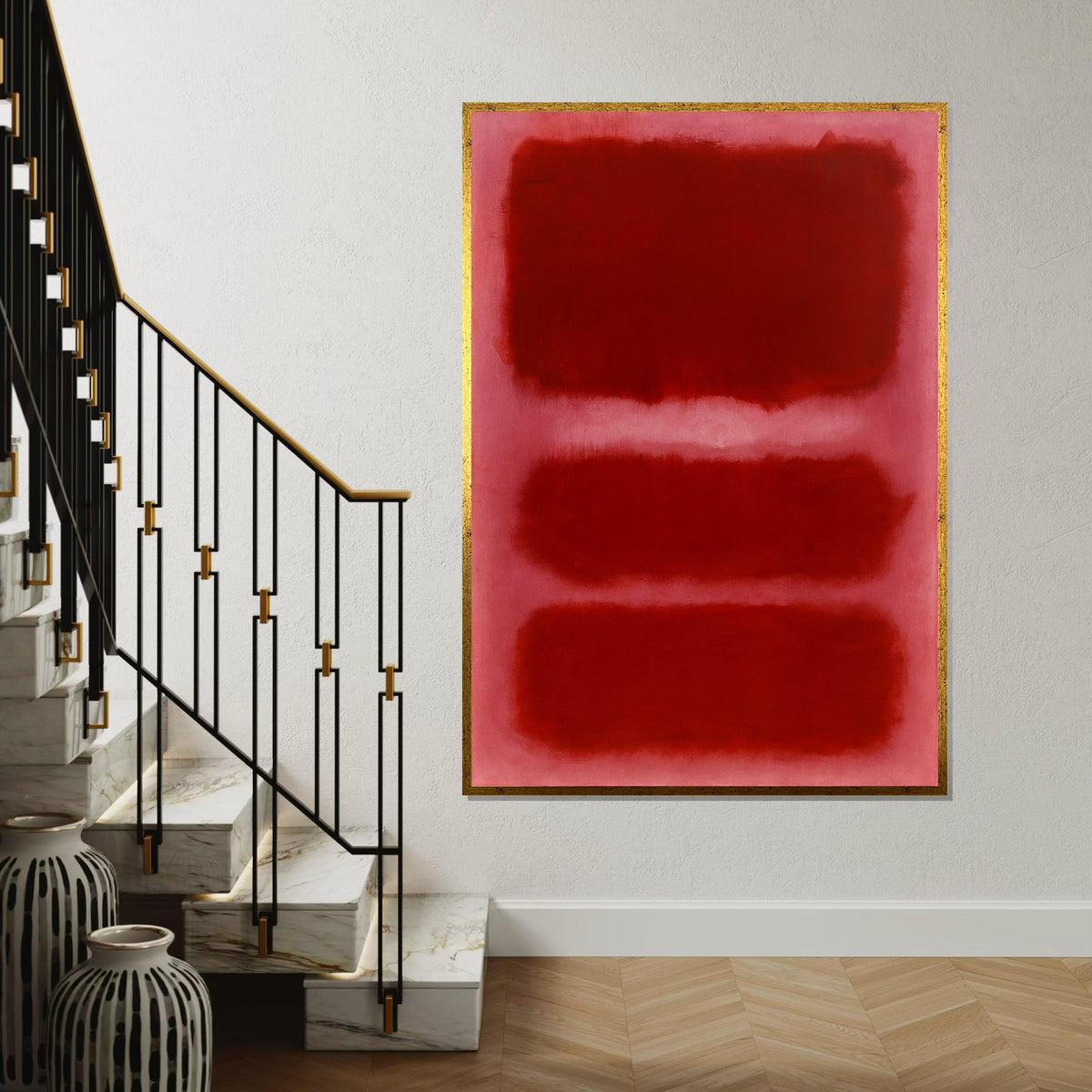 Mark Rothko Canvas, Red Abstract Wall Art, Mark Rothko Style Print,Affiche Art,Expressionist Canvas Painting,Ready To Hang Decor,Print Art