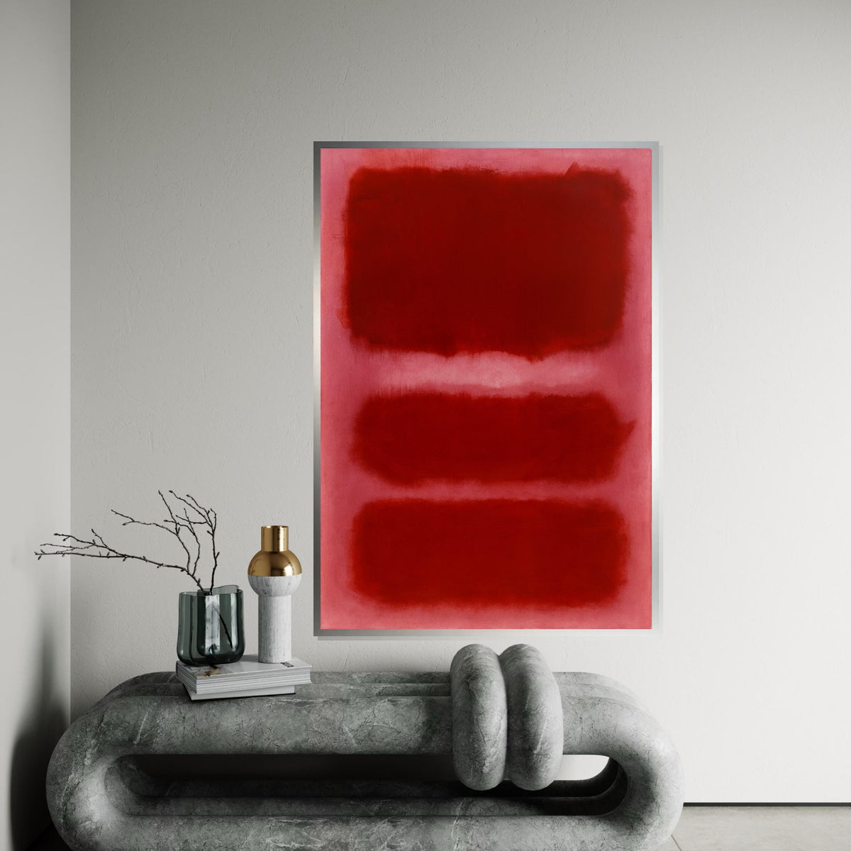Mark Rothko Canvas, Red Abstract Wall Art, Mark Rothko Style Print,Affiche Art,Expressionist Canvas Painting,Ready To Hang Decor,Print Art