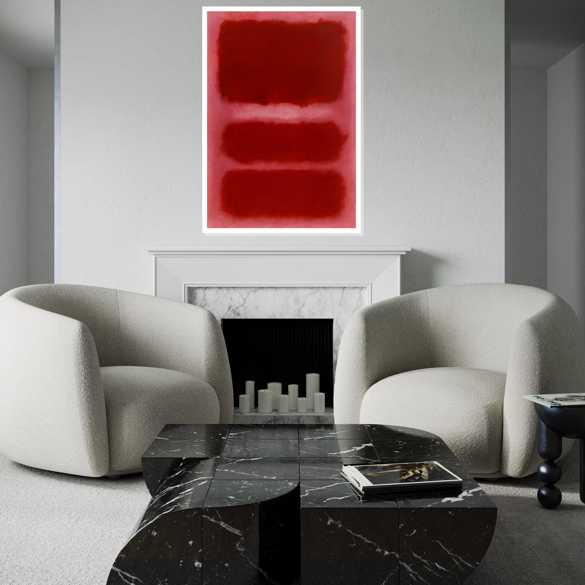 Mark Rothko Canvas, Red Abstract Wall Art, Mark Rothko Style Print,Affiche Art,Expressionist Canvas Painting,Ready To Hang Decor,Print Art