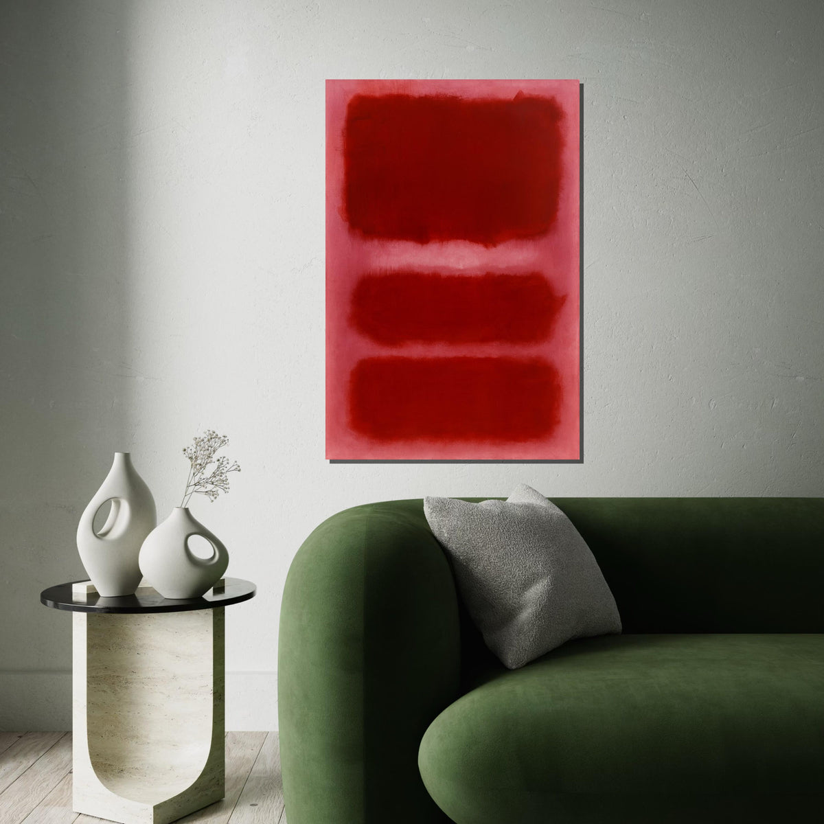 Mark Rothko Canvas, Red Abstract Wall Art, Mark Rothko Style Print,Affiche Art,Expressionist Canvas Painting,Ready To Hang Decor,Print Art