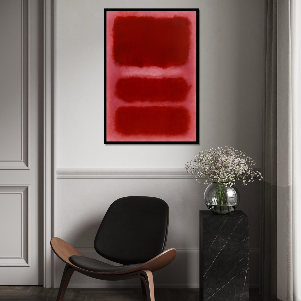 Mark Rothko Canvas, Red Abstract Wall Art, Mark Rothko Style Print,Affiche Art,Expressionist Canvas Painting,Ready To Hang Decor,Print Art