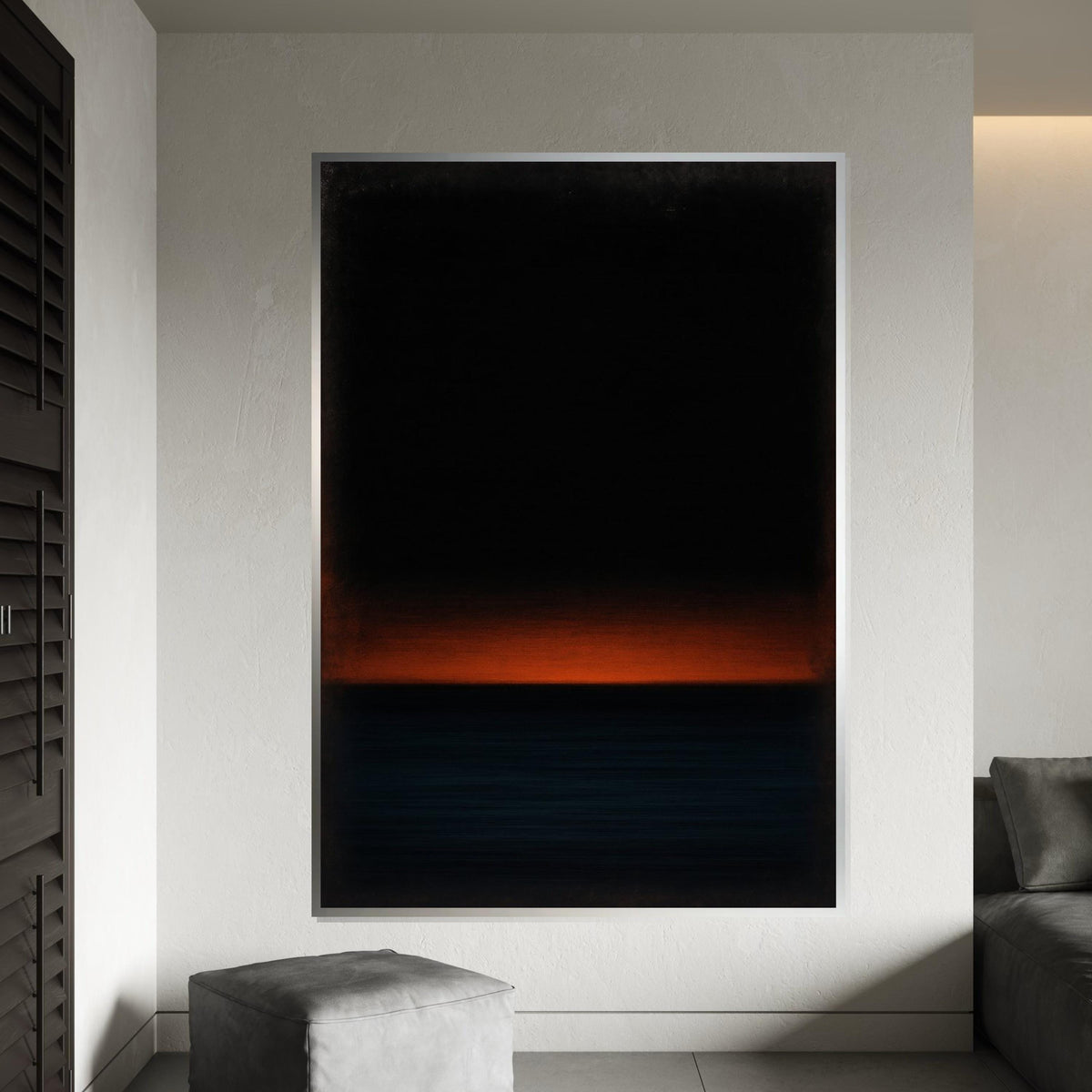 Mark Rothko Canvas, Black Abstract Wall Art, Mark Rothko Style Print,Affiche Art,Expressionist Canvas Painting,Ready To Hang Decor,Print Art