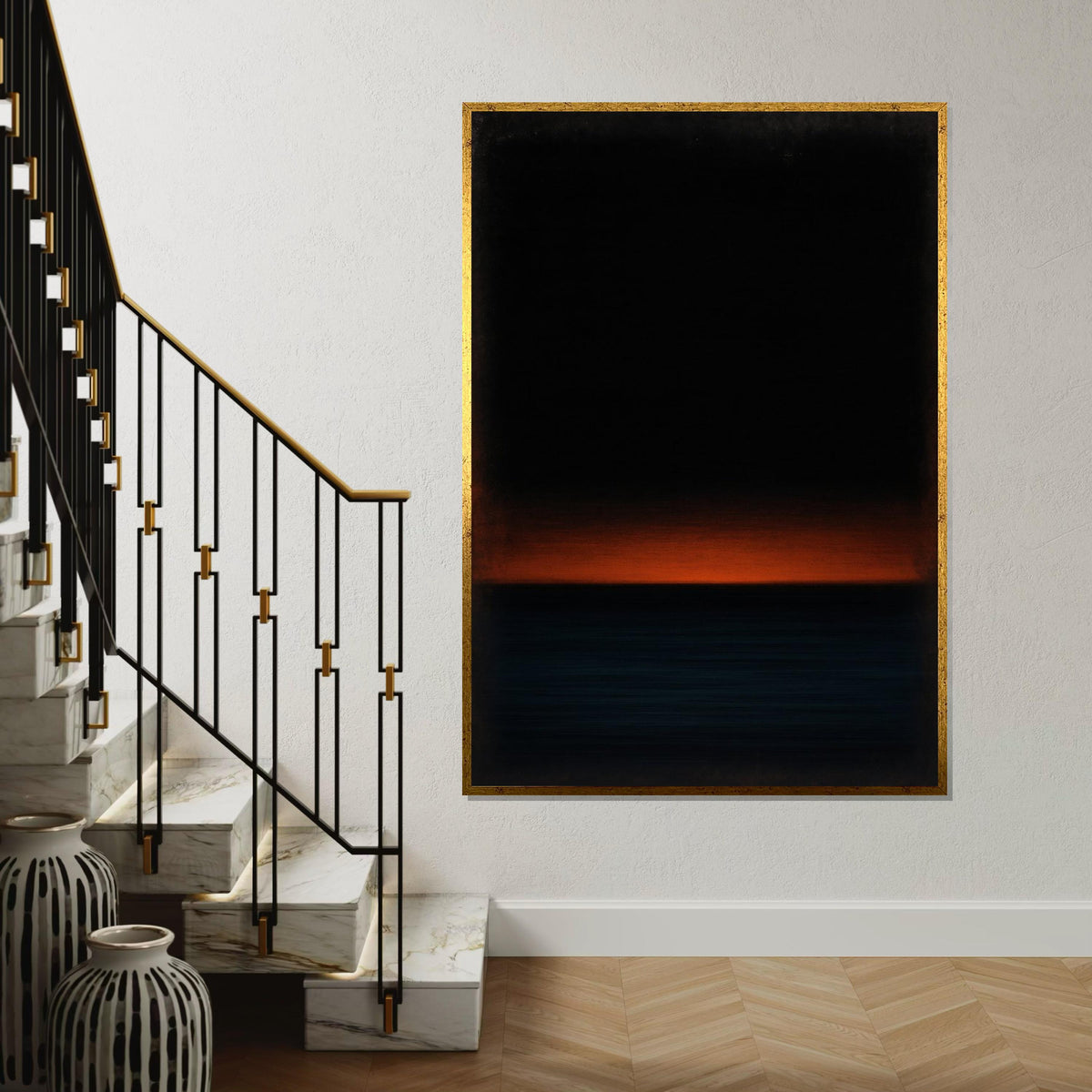 Mark Rothko Canvas, Black Abstract Wall Art, Mark Rothko Style Print,Affiche Art,Expressionist Canvas Painting,Ready To Hang Decor,Print Art