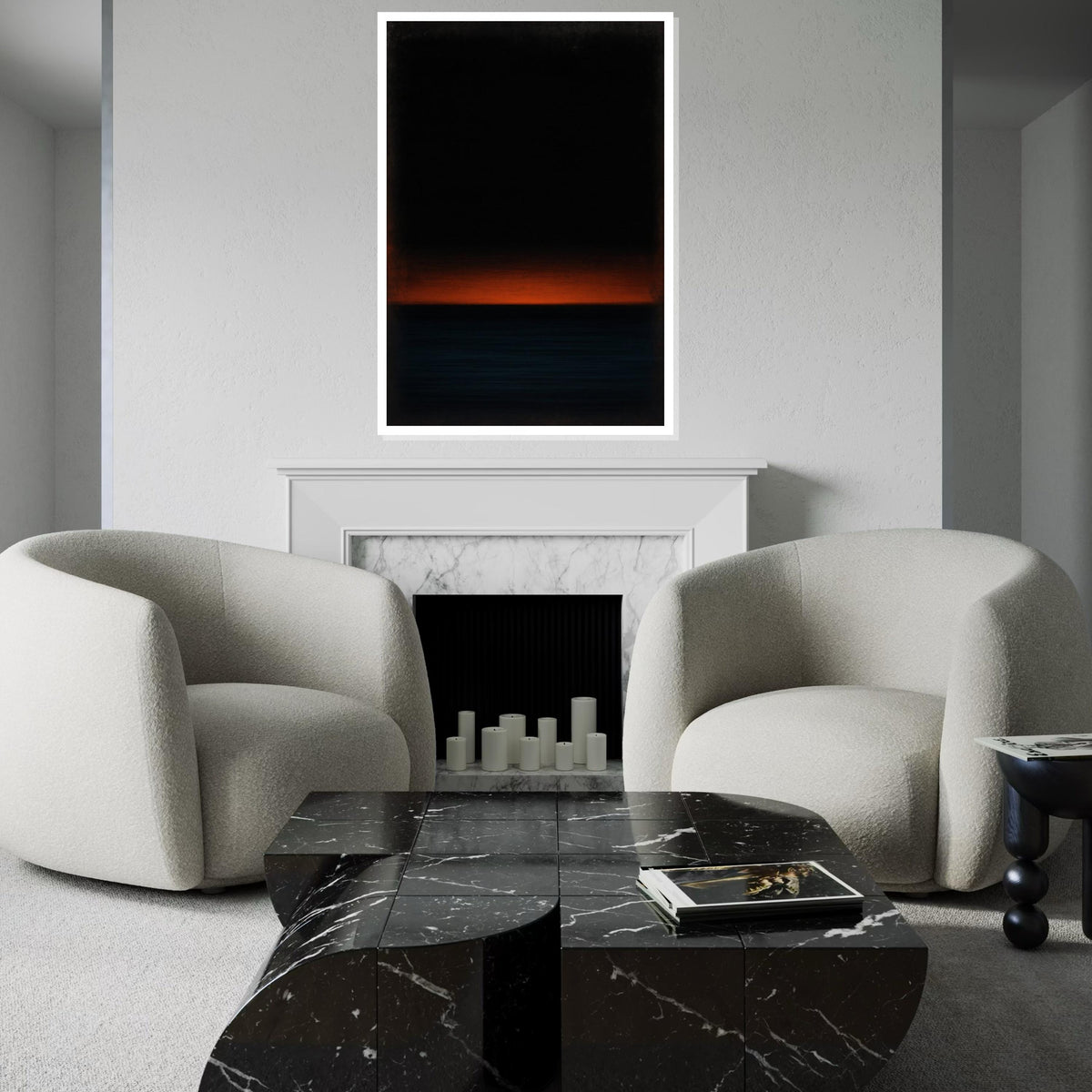 Mark Rothko Canvas, Black Abstract Wall Art, Mark Rothko Style Print,Affiche Art,Expressionist Canvas Painting,Ready To Hang Decor,Print Art