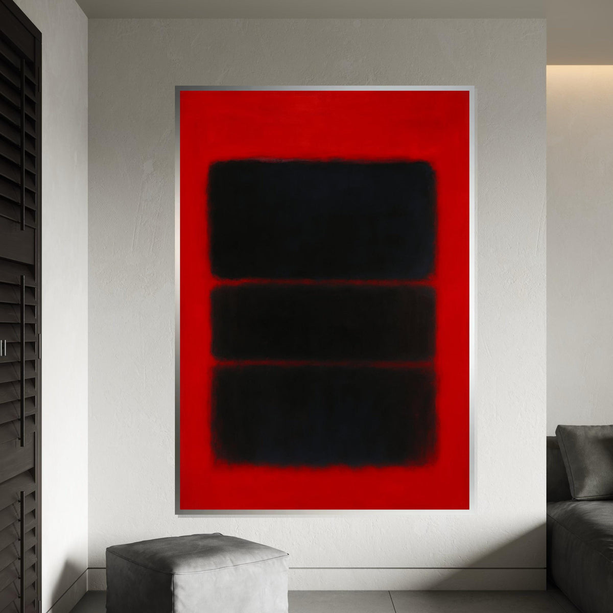Mark Rothko Canvas, Red Abstract Wall Art, Mark Rothko Style Print,Affiche Art,Expressionist Canvas Painting,Ready To Hang Decor,Print Art