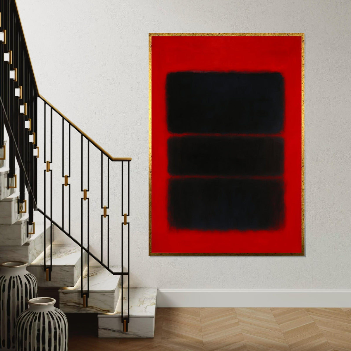 Mark Rothko Canvas, Red Abstract Wall Art, Mark Rothko Style Print,Affiche Art,Expressionist Canvas Painting,Ready To Hang Decor,Print Art