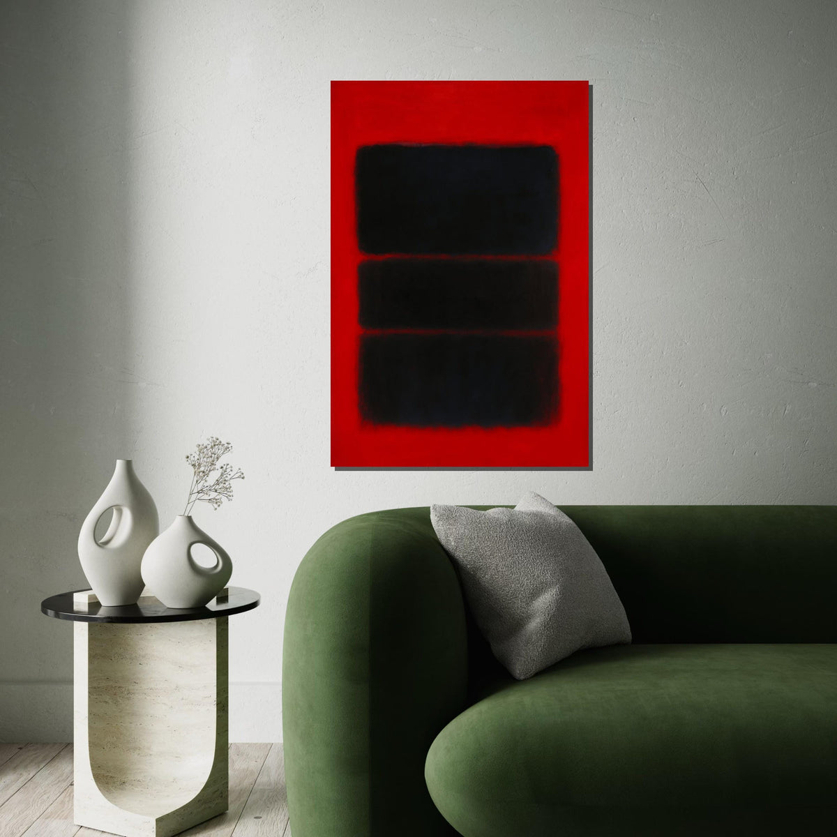 Mark Rothko Canvas, Red Abstract Wall Art, Mark Rothko Style Print,Affiche Art,Expressionist Canvas Painting,Ready To Hang Decor,Print Art