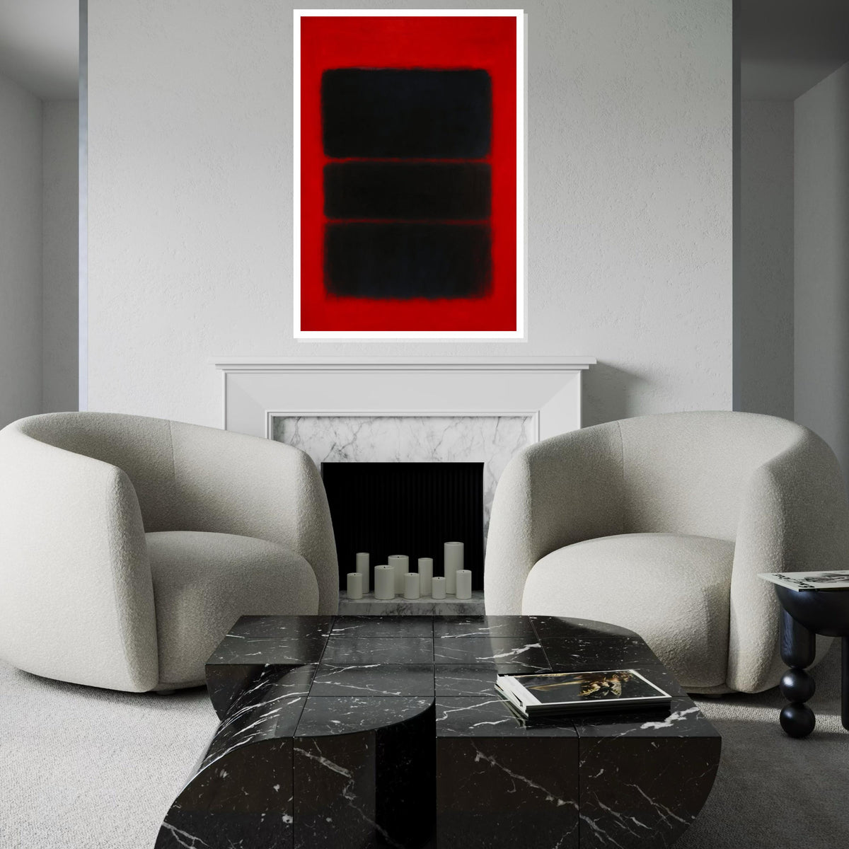 Mark Rothko Canvas, Red Abstract Wall Art, Mark Rothko Style Print,Affiche Art,Expressionist Canvas Painting,Ready To Hang Decor,Print Art