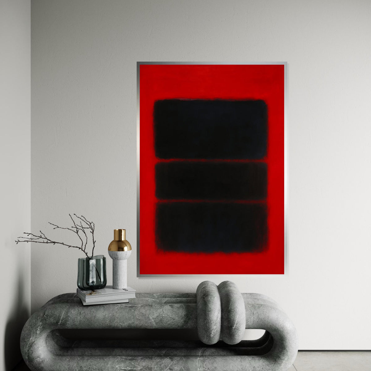 Mark Rothko Canvas, Red Abstract Wall Art, Mark Rothko Style Print,Affiche Art,Expressionist Canvas Painting,Ready To Hang Decor,Print Art