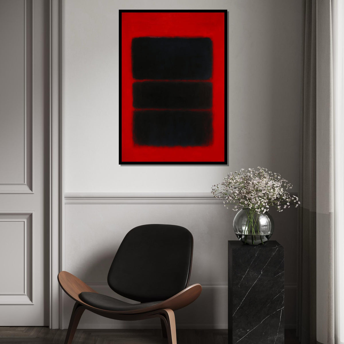 Mark Rothko Canvas, Red Abstract Wall Art, Mark Rothko Style Print,Affiche Art,Expressionist Canvas Painting,Ready To Hang Decor,Print Art