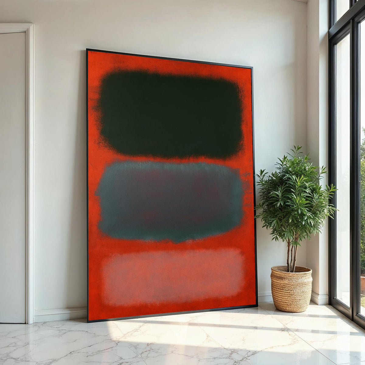 Mark Rothko Canvas, Red Abstract Wall Art, Mark Rothko Style Print,Affiche Art,Expressionist Canvas Painting,Ready To Hang Decor,Print Art