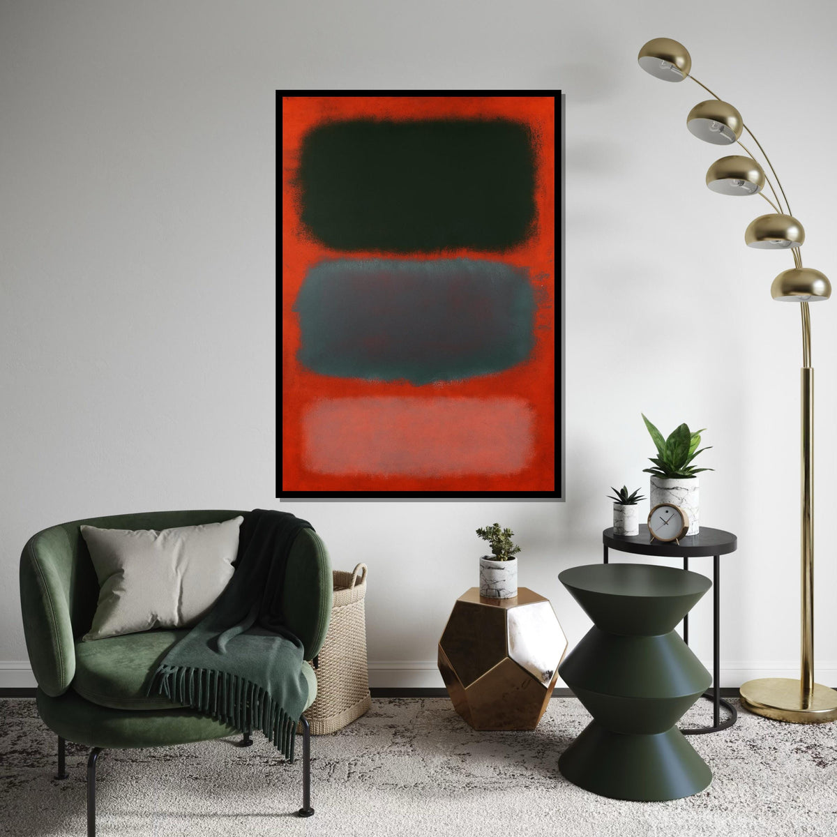 Mark Rothko Canvas, Red Abstract Wall Art, Mark Rothko Style Print,Affiche Art,Expressionist Canvas Painting,Ready To Hang Decor,Print Art