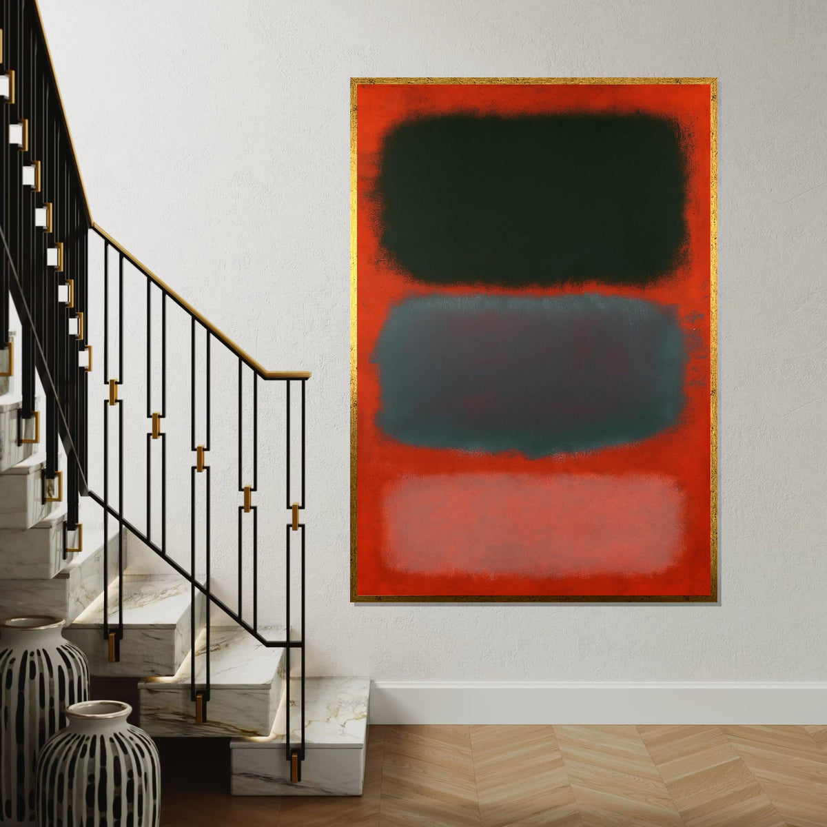 Mark Rothko Canvas, Red Abstract Wall Art, Mark Rothko Style Print,Affiche Art,Expressionist Canvas Painting,Ready To Hang Decor,Print Art