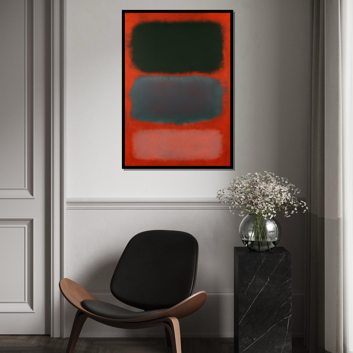 Mark Rothko Canvas, Red Abstract Wall Art, Mark Rothko Style Print,Affiche Art,Expressionist Canvas Painting,Ready To Hang Decor,Print Art