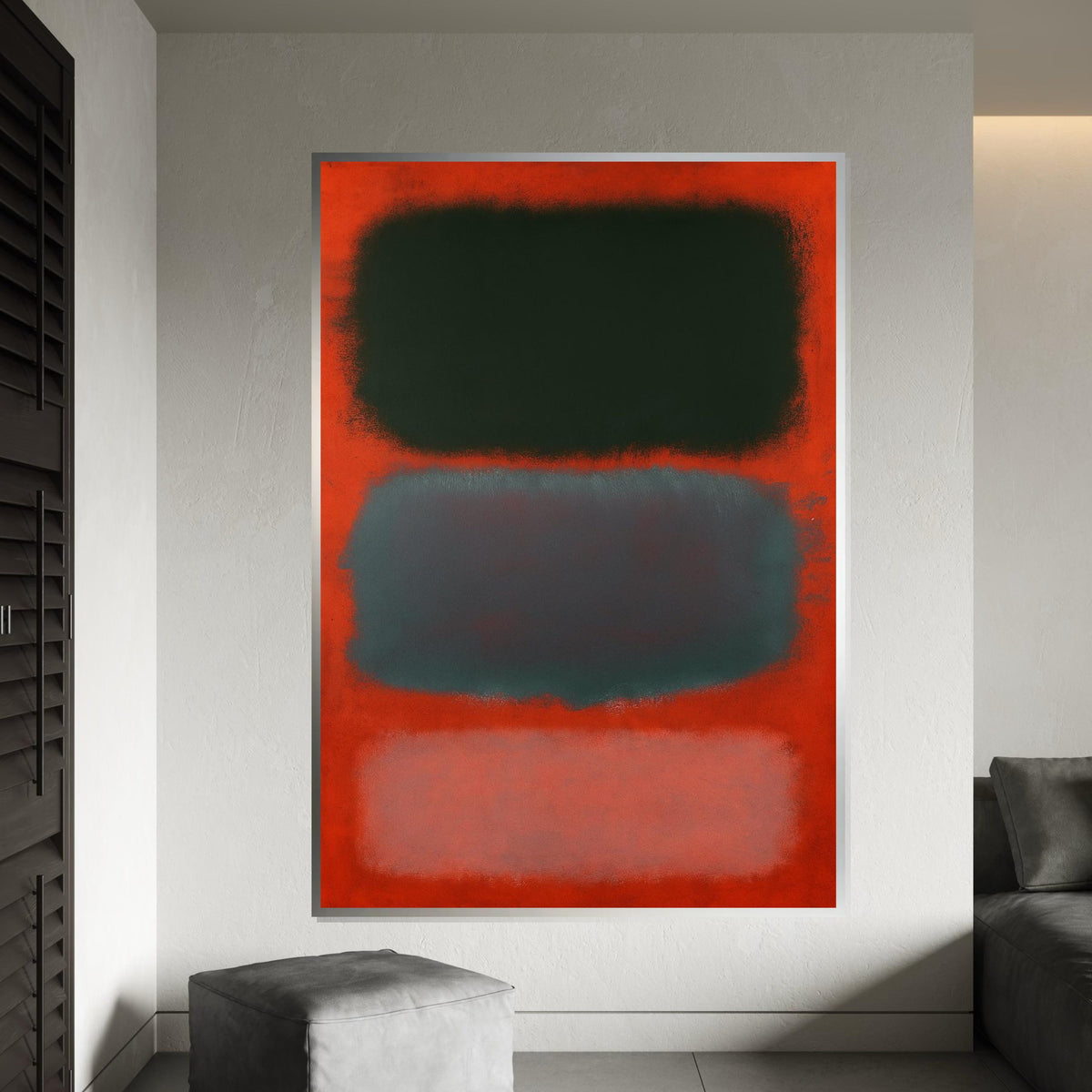 Mark Rothko Canvas, Red Abstract Wall Art, Mark Rothko Style Print,Affiche Art,Expressionist Canvas Painting,Ready To Hang Decor,Print Art