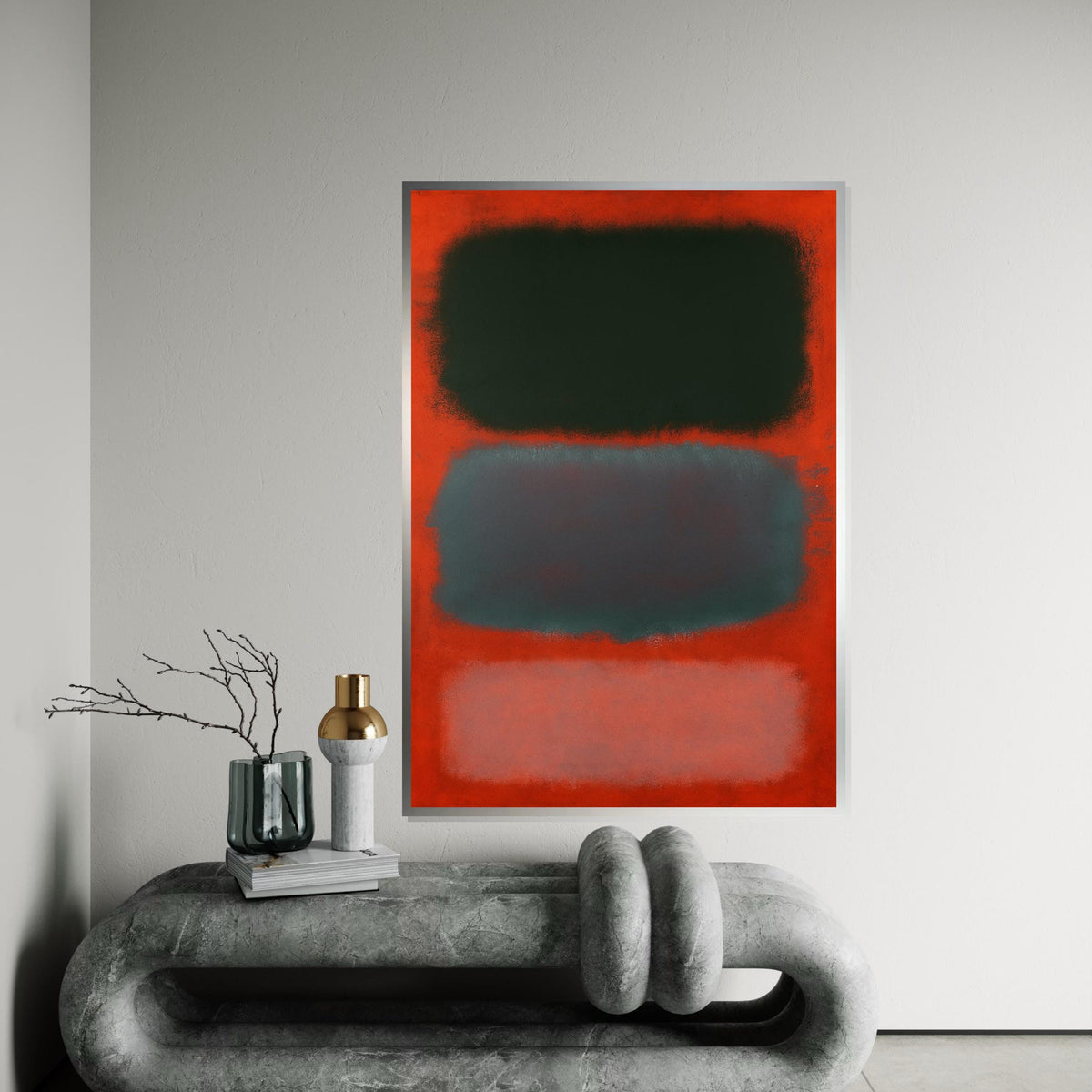 Mark Rothko Canvas, Red Abstract Wall Art, Mark Rothko Style Print,Affiche Art,Expressionist Canvas Painting,Ready To Hang Decor,Print Art
