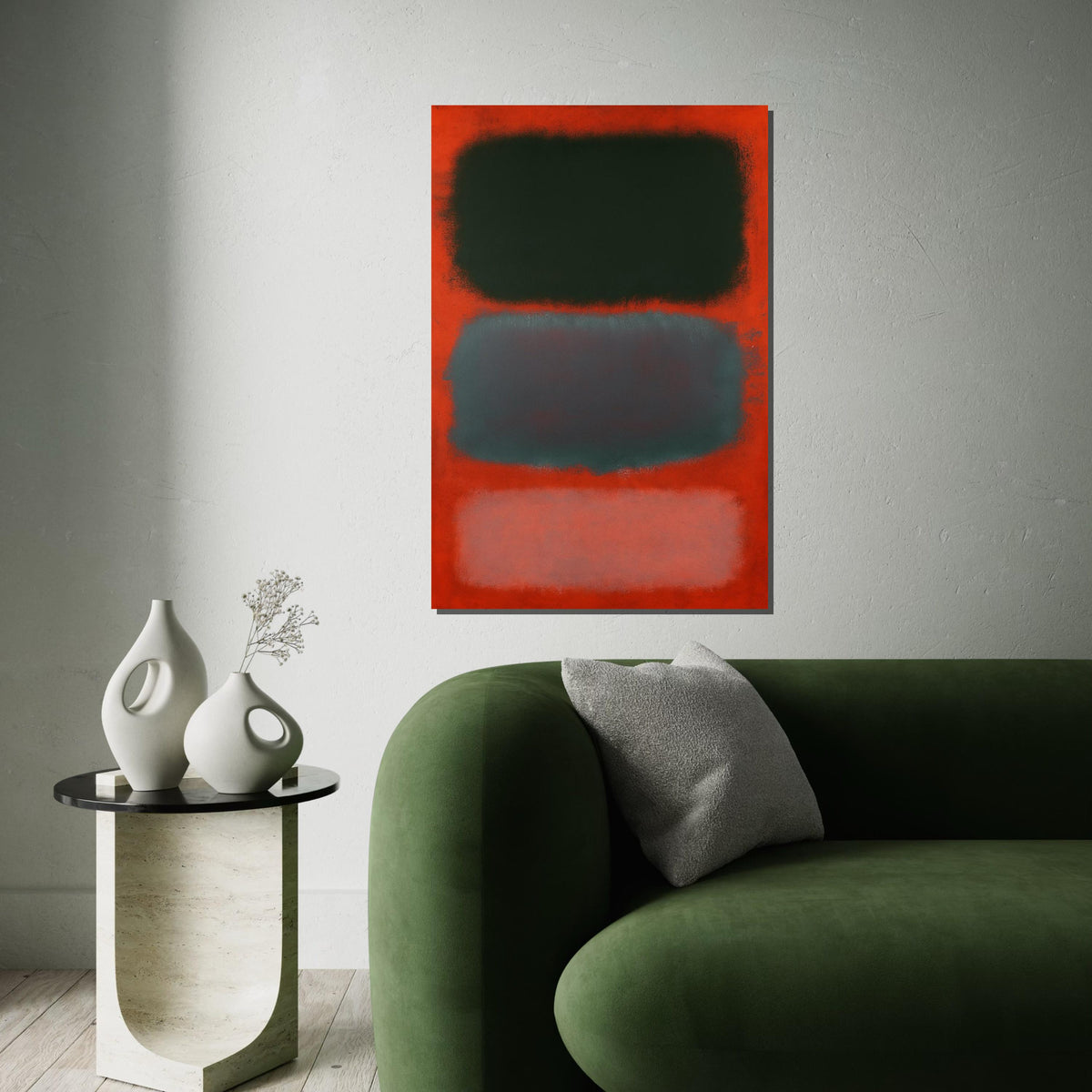 Mark Rothko Canvas, Red Abstract Wall Art, Mark Rothko Style Print,Affiche Art,Expressionist Canvas Painting,Ready To Hang Decor,Print Art