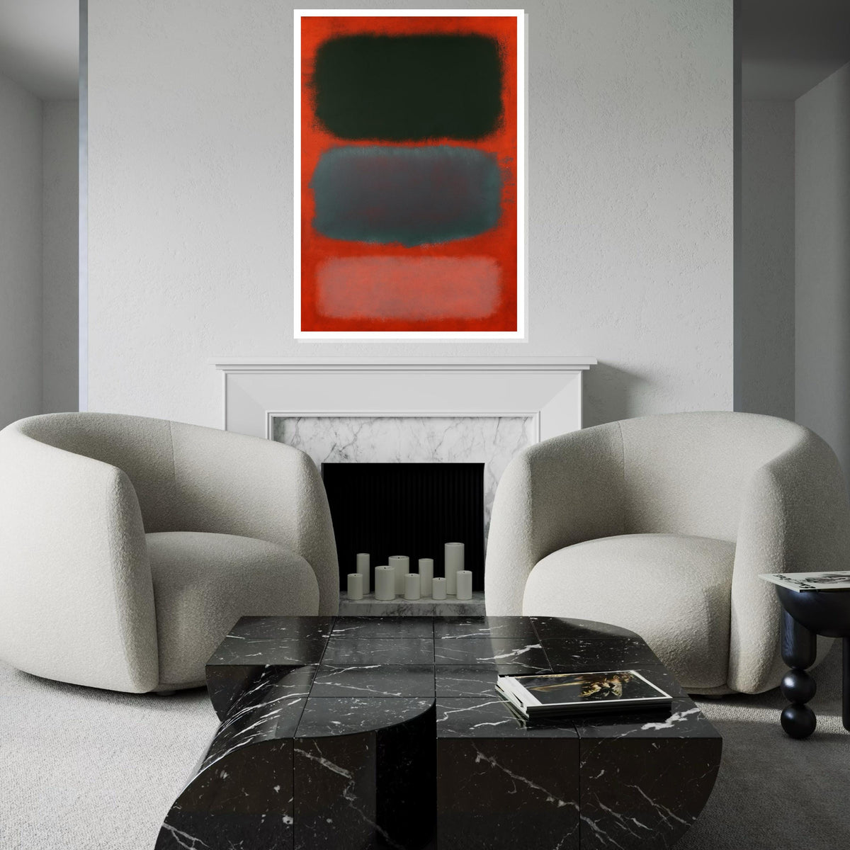 Mark Rothko Canvas, Red Abstract Wall Art, Mark Rothko Style Print,Affiche Art,Expressionist Canvas Painting,Ready To Hang Decor,Print Art