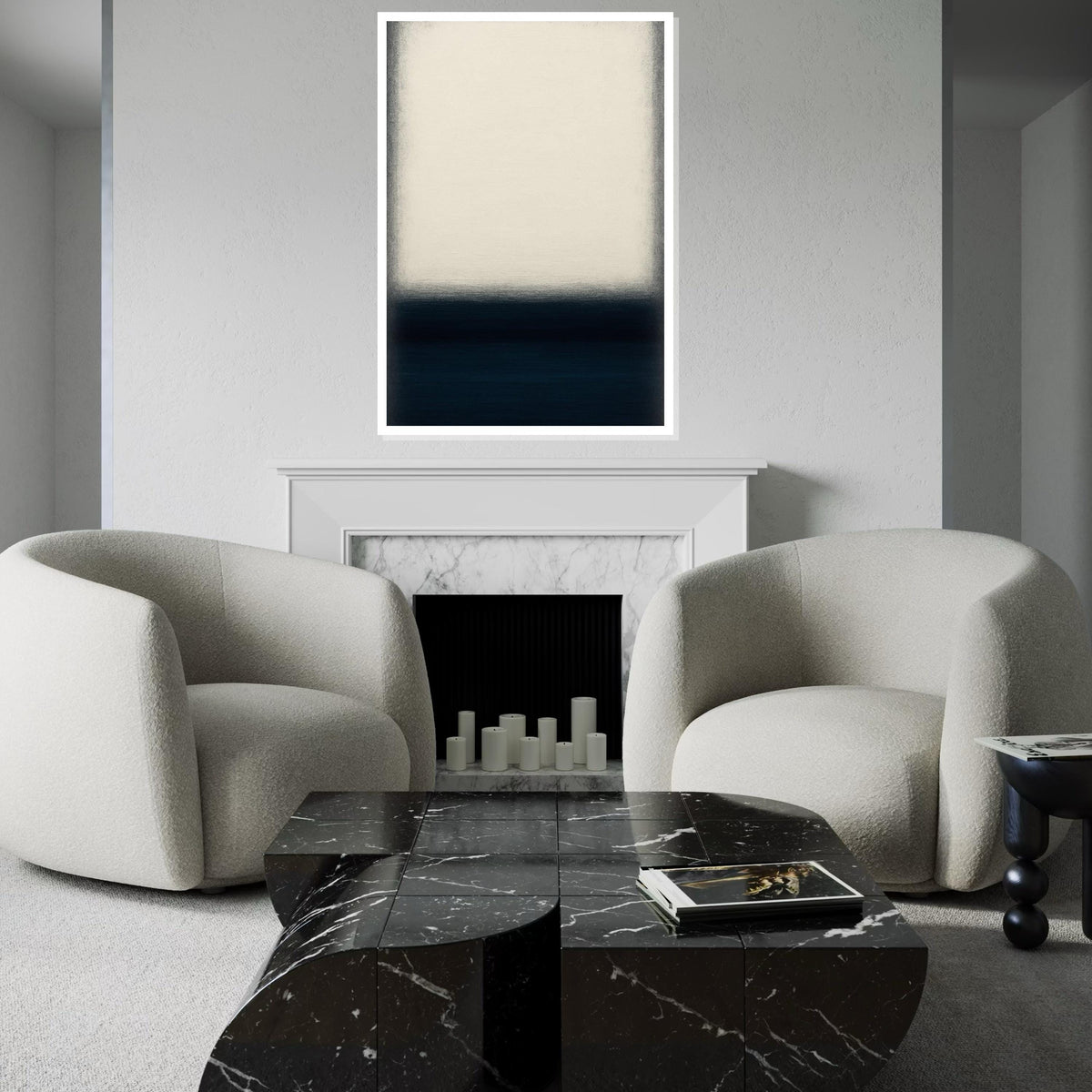 Mark Rothko Canvas, Black Abstract Wall Art, Mark Rothko Style Print,Affiche Art,Expressionist Canvas Painting,Ready To Hang Decor,Print Art