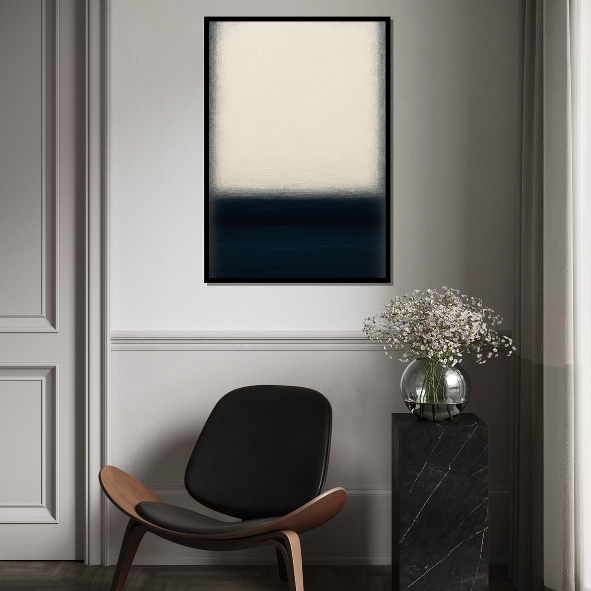 Mark Rothko Canvas, Black Abstract Wall Art, Mark Rothko Style Print,Affiche Art,Expressionist Canvas Painting,Ready To Hang Decor,Print Art
