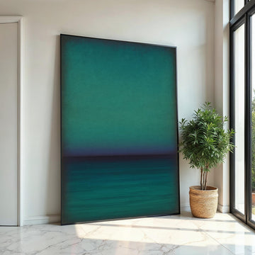 Mark Rothko Canvas, Green Abstract Wall Art, Mark Rothko Style Print,Affiche Art,Expressionist Canvas Painting,Ready To Hang Decor,Print Art