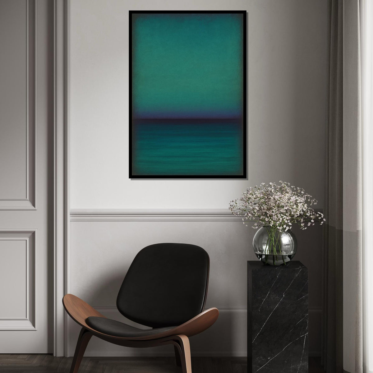 Mark Rothko Canvas, Green Abstract Wall Art, Mark Rothko Style Print,Affiche Art,Expressionist Canvas Painting,Ready To Hang Decor,Print Art