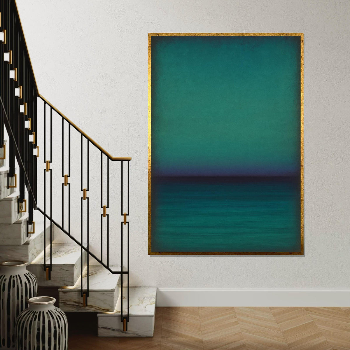 Mark Rothko Canvas, Green Abstract Wall Art, Mark Rothko Style Print,Affiche Art,Expressionist Canvas Painting,Ready To Hang Decor,Print Art