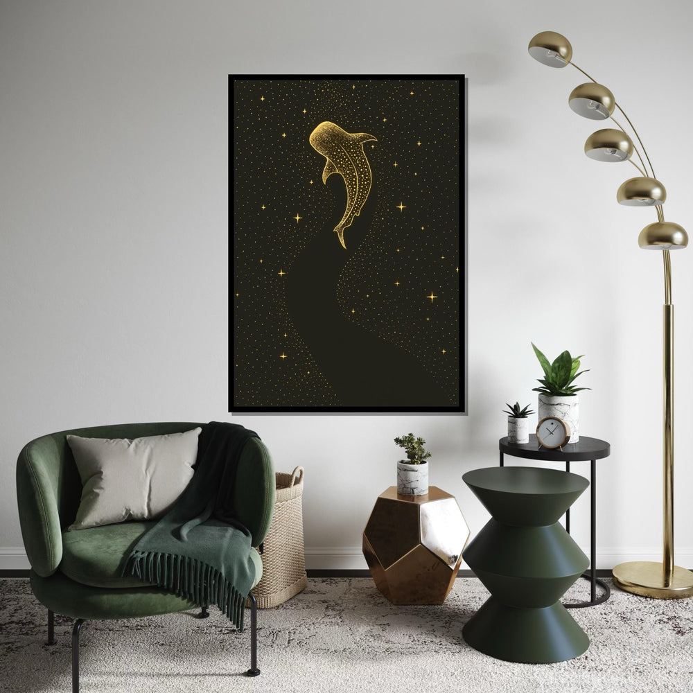Starlit Whale Canvas, Cosmic Ocean Wall Art, Animal Art, Celestial Whale Print, Wall Art Canvas Design, Ready To Hang Decoration