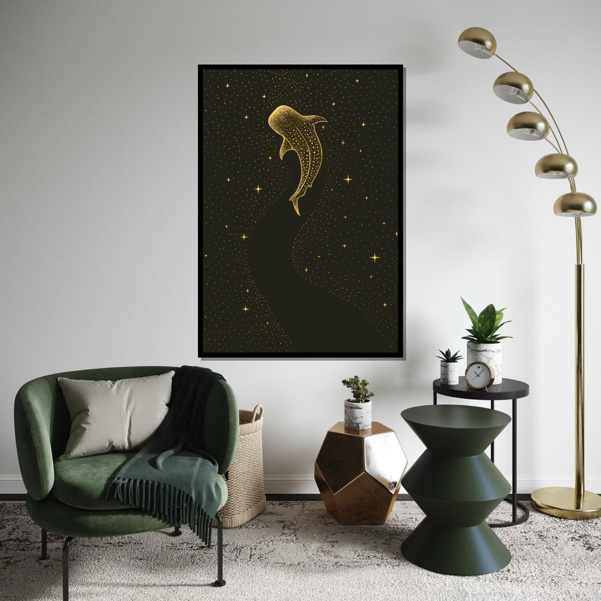 Starlit Whale Canvas, Cosmic Ocean Wall Art, Celestial Whale Print, Wall Art Canvas Design, Ready To Hang Decoration
