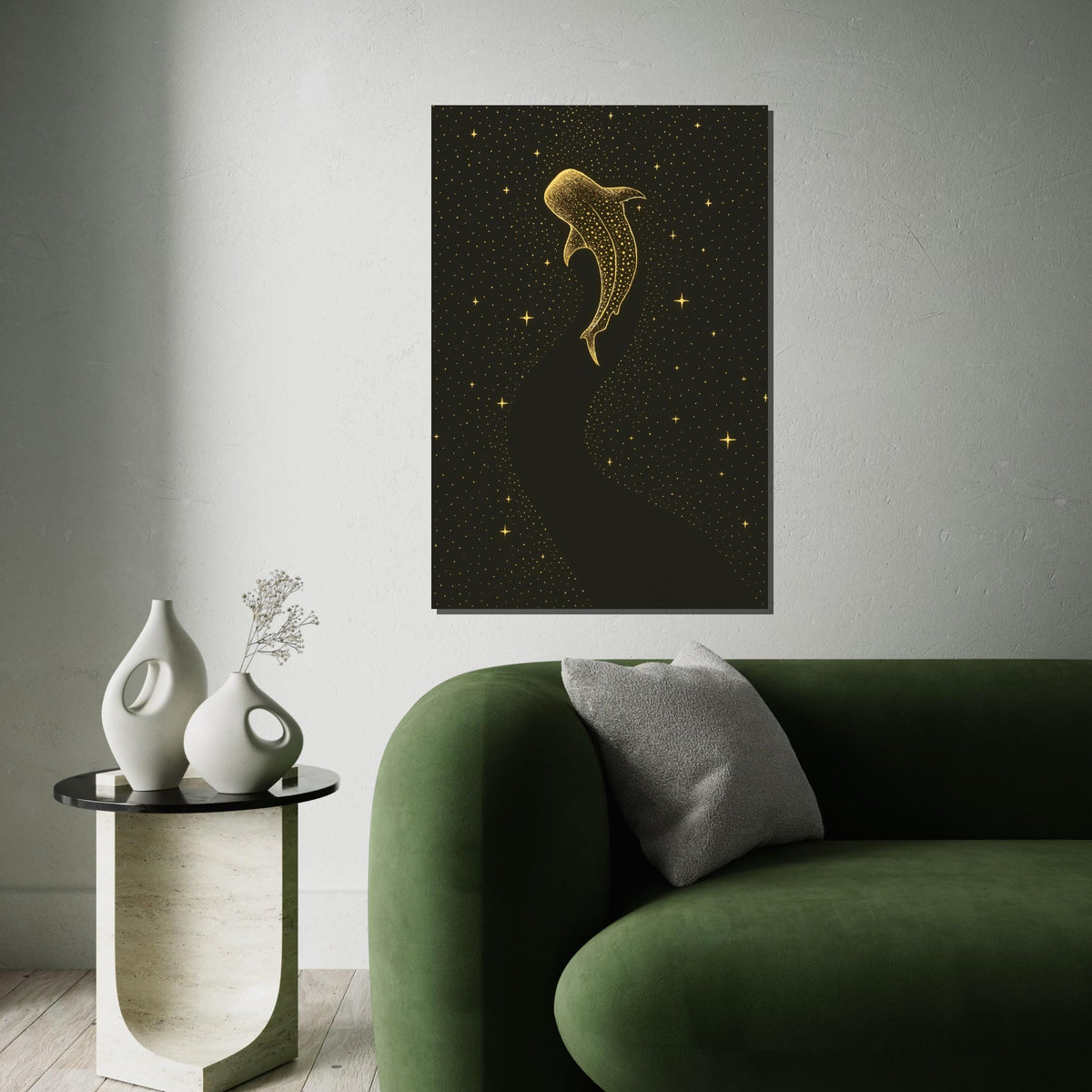 Starlit Whale Canvas, Cosmic Ocean Wall Art, Celestial Whale Print, Wall Art Canvas Design, Ready To Hang Decoration