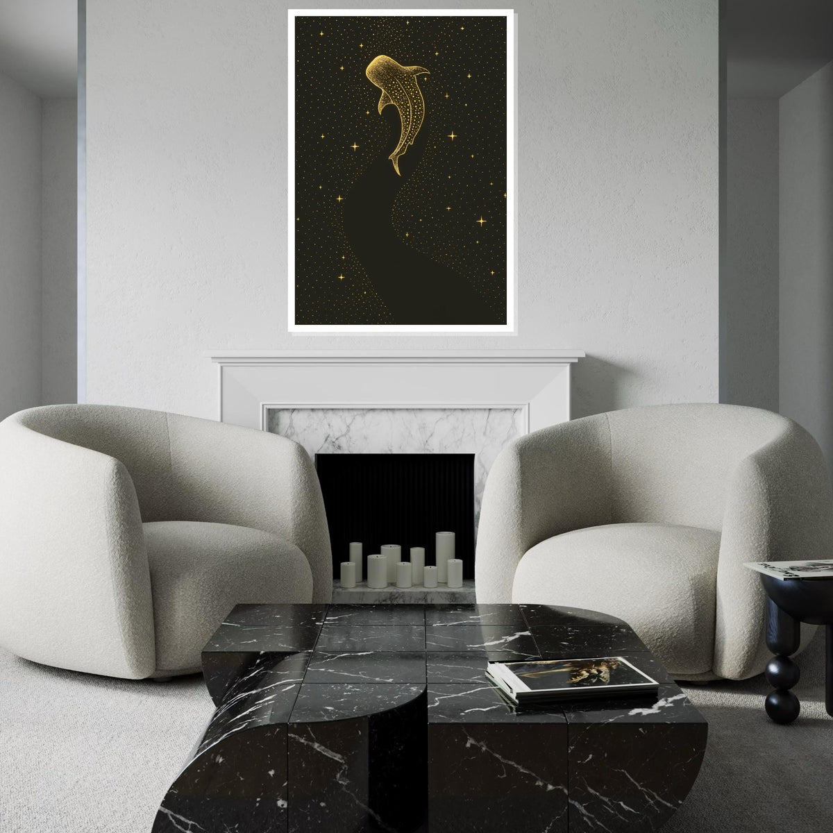 Starlit Whale Canvas, Cosmic Ocean Wall Art, Celestial Whale Print, Wall Art Canvas Design, Ready To Hang Decoration