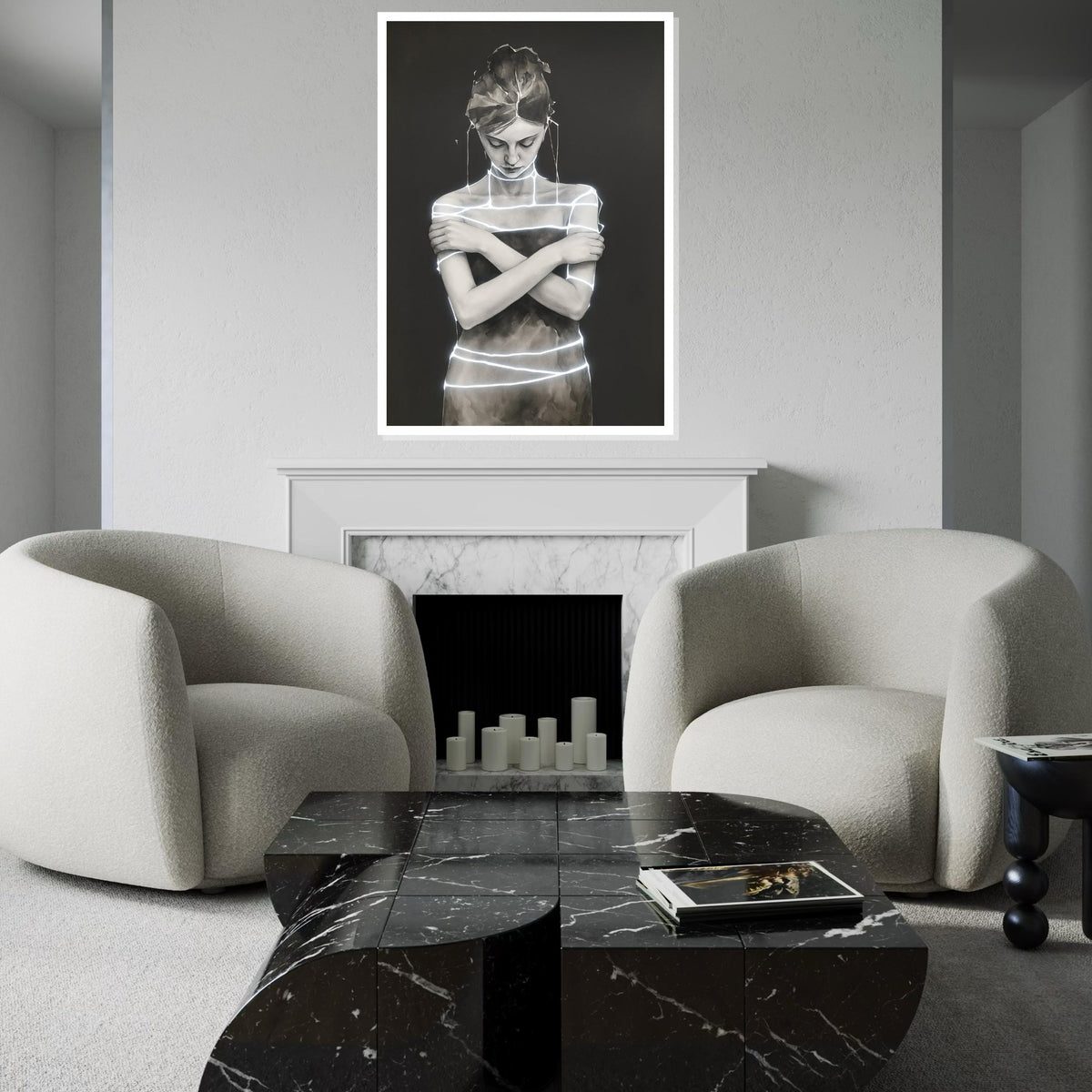 Abstract Woman in Light, Modern Canvas Art, Minimalist Silhouette, Wall Art Canvas Design, Stylish Home Decor, Ready to Hang
