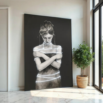 Abstract Woman in Light, Modern Canvas Art, Minimalist Silhouette, Wall Art Canvas Design, Stylish Home Decor, Ready to Hang