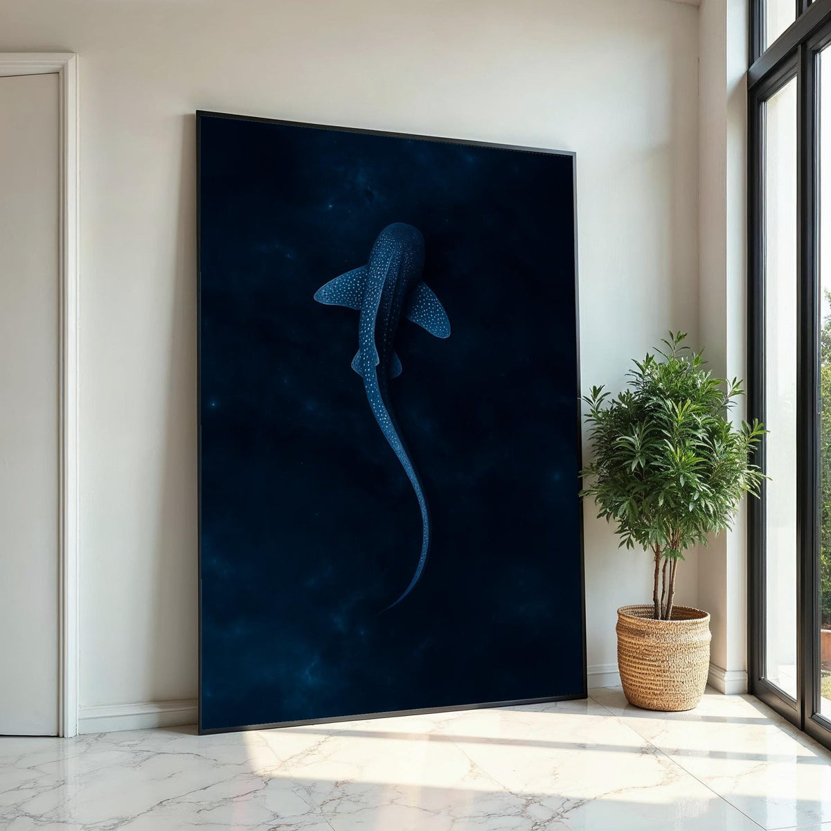 Whale Shark Canvas, Ocean Life Art, Marine Wall Art, Whale Shark Poster, Wall Art Canvas Design, Ready to Hang Decoration