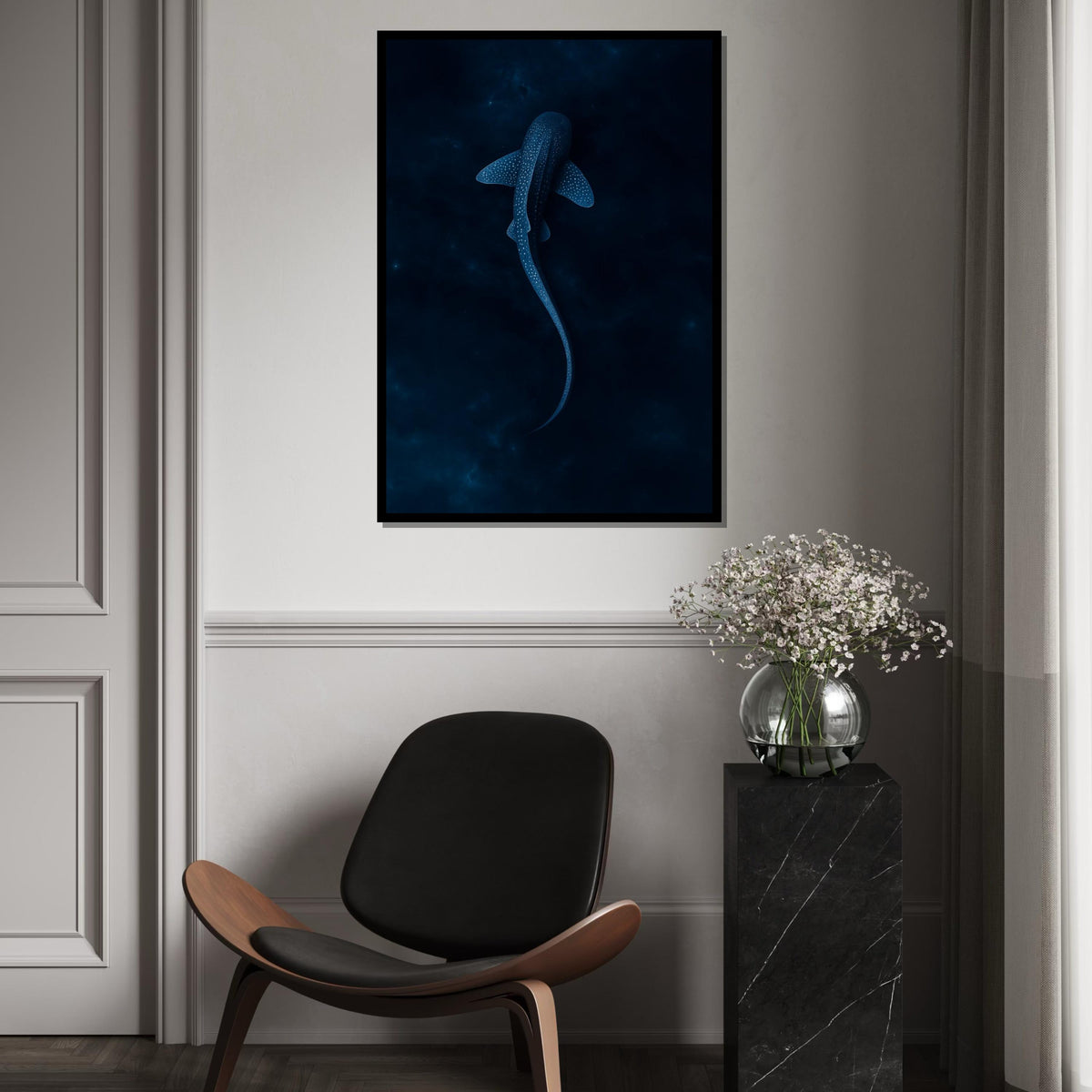 Whale Shark Canvas, Ocean Life Art, Marine Wall Art, Whale Shark Poster, Wall Art Canvas Design, Ready to Hang Decoration
