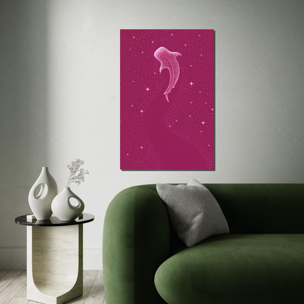 Galaxy Whale Canvas, Cosmic Whale Wall Art, Starry Ocean Print, Wall Art Canvas Design, Ready to Hang Decoration